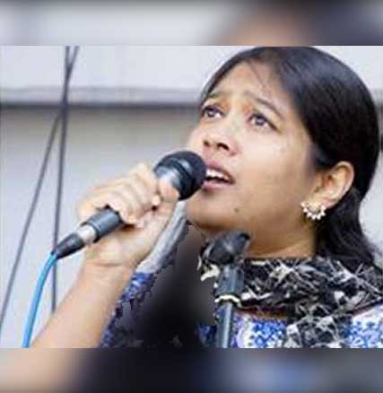 Mouli Chakrabarti performing on stage